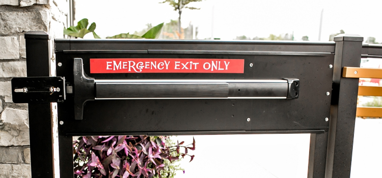 emergency push bar installation in Greenfield
