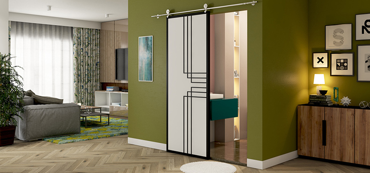 sliding bathroom door installation in Greenfield